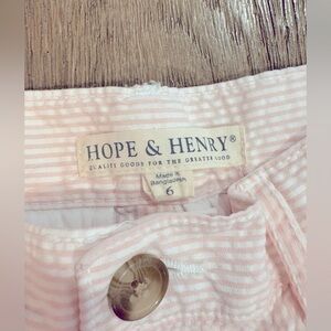 HOPE & HENRY • Seersucker Pink Shorts • Boys Size 6